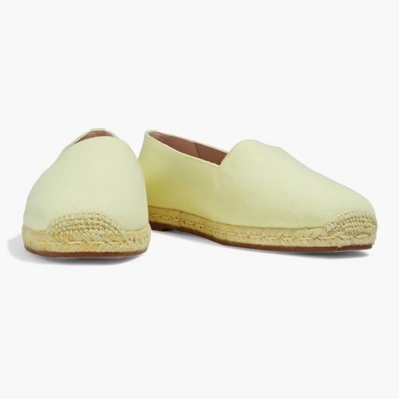 Stuart Weitzman Dree Canvas Espadrille in Pastel Yellow Size 10C - Wide - Picture 3 of 10